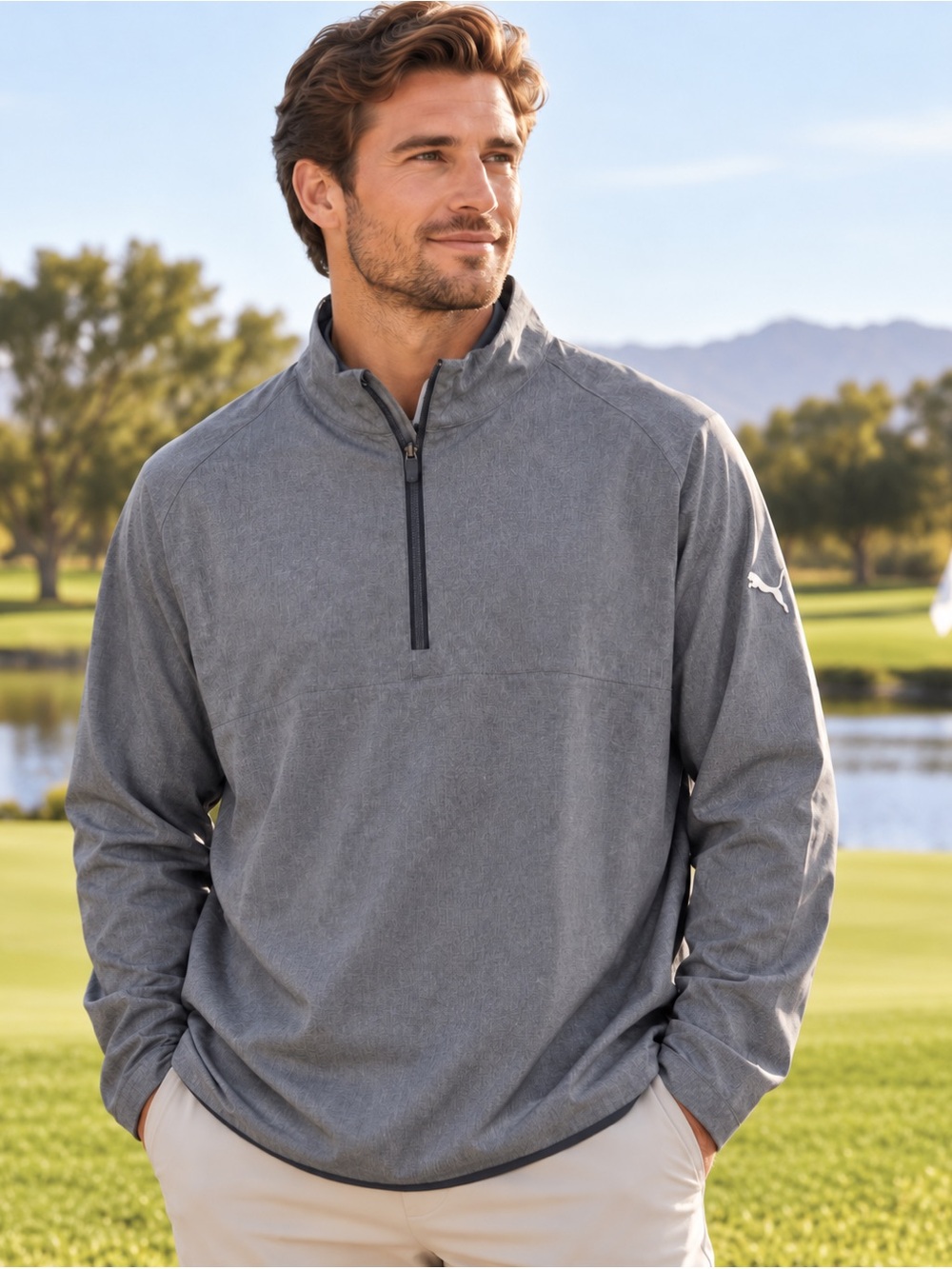 PUMA Golf Coastal Woven 1/4 Zip Pullover XXL NWT